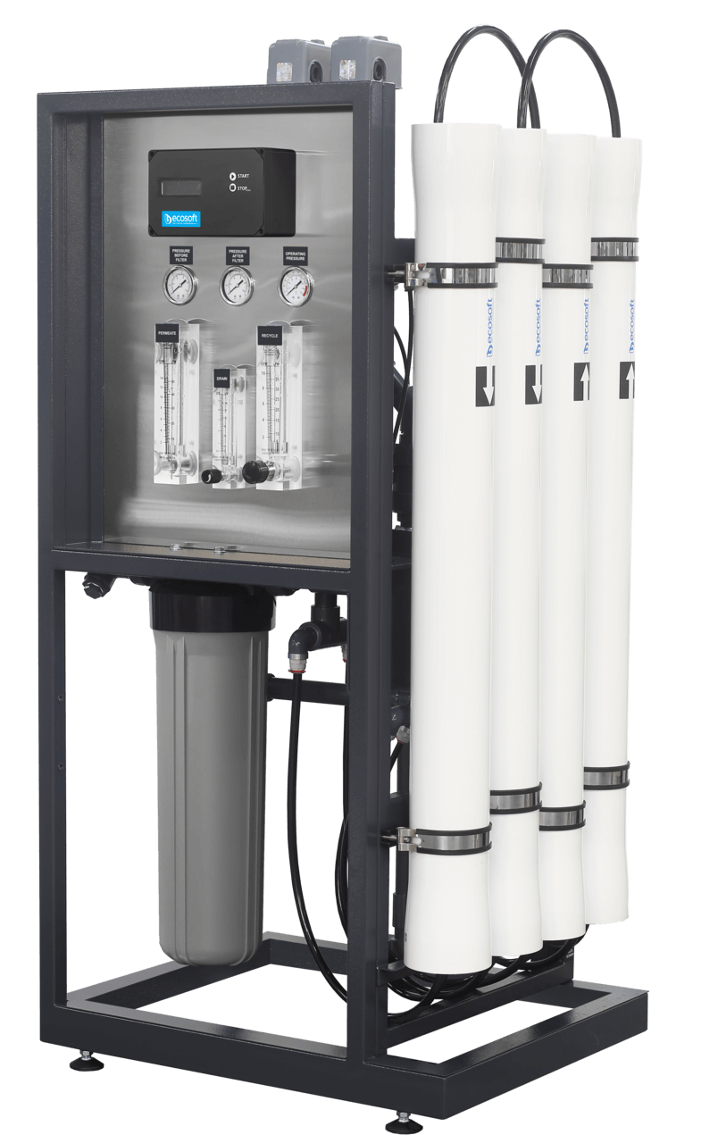 Osmoza inversa industriala, Ecosoft MO24000TP5, profesionala, 4 carcase pentru membrane de 4", controler, prefiltrare si pompa inclusa