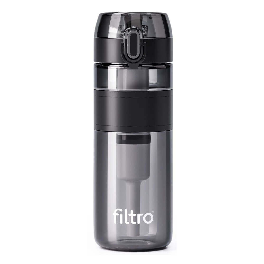 Recipient din tritan cu cartuș filtrant, TRITAN PURE 500 CB, filtru cu carbune activat, BPA Free, 500 ml, finisaj negru