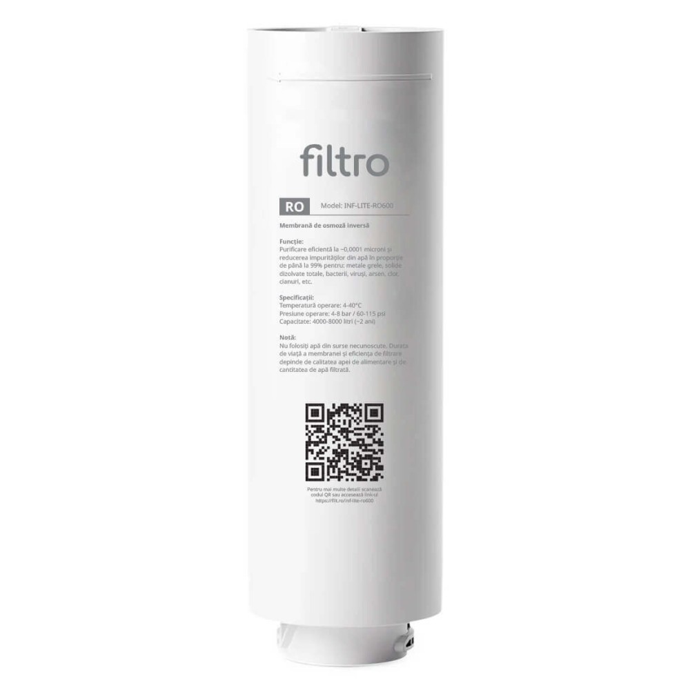 Membrana de osmoza inversa de 600 GPD, cu sistem twist pentru purificatorul FILTRO INFINITY Lite