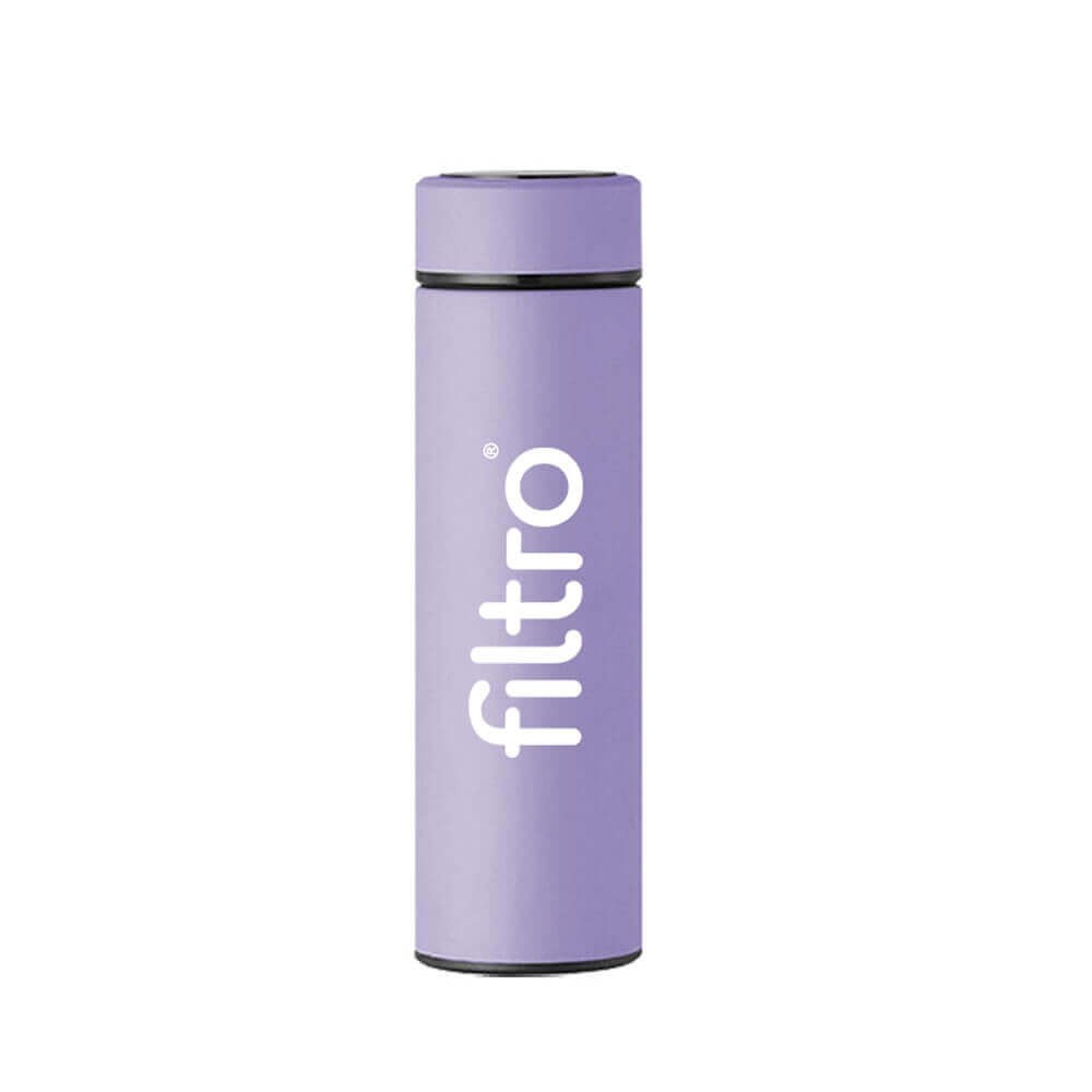 Termos cu perete dublu, FILTRO Thermo LED Purple, afisaj tactil digital al temperaturii, infuzor inclus, volum 500 ml