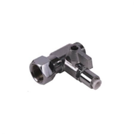 Teu adaptor cu robinet incastrat pentru alimentare filtru, 1/2" filet ext. x 1/4" qc x 1/2" filet int., cu mufa rapida de 1/4", aliaj de zinc