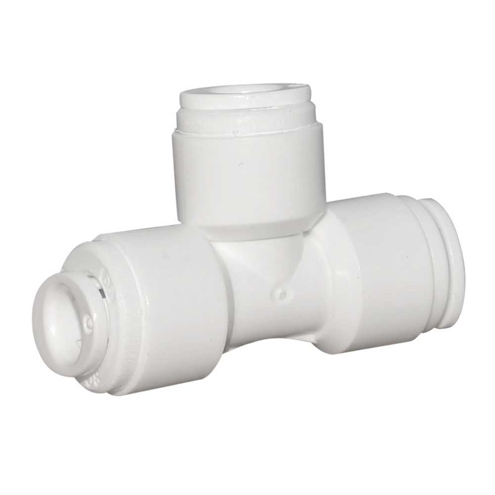 Conector T, 3/8" furtun x 1/4" furtun x 3/8" furtun, pentru ramificatie, conectare cu mufa rapida pentru furtun de 6 si 9 mm